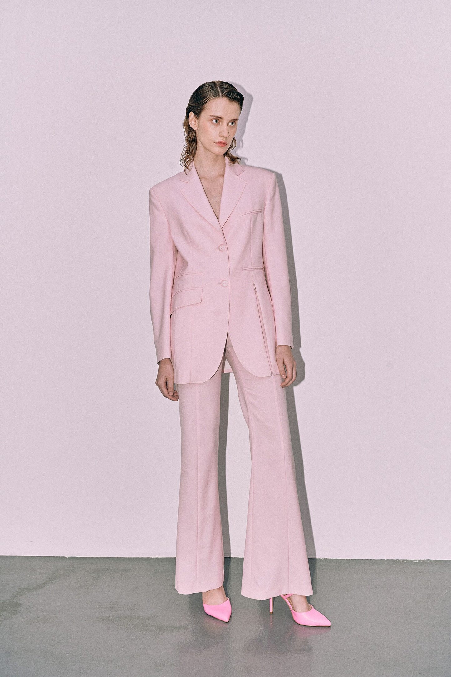 Tailored pink blazer