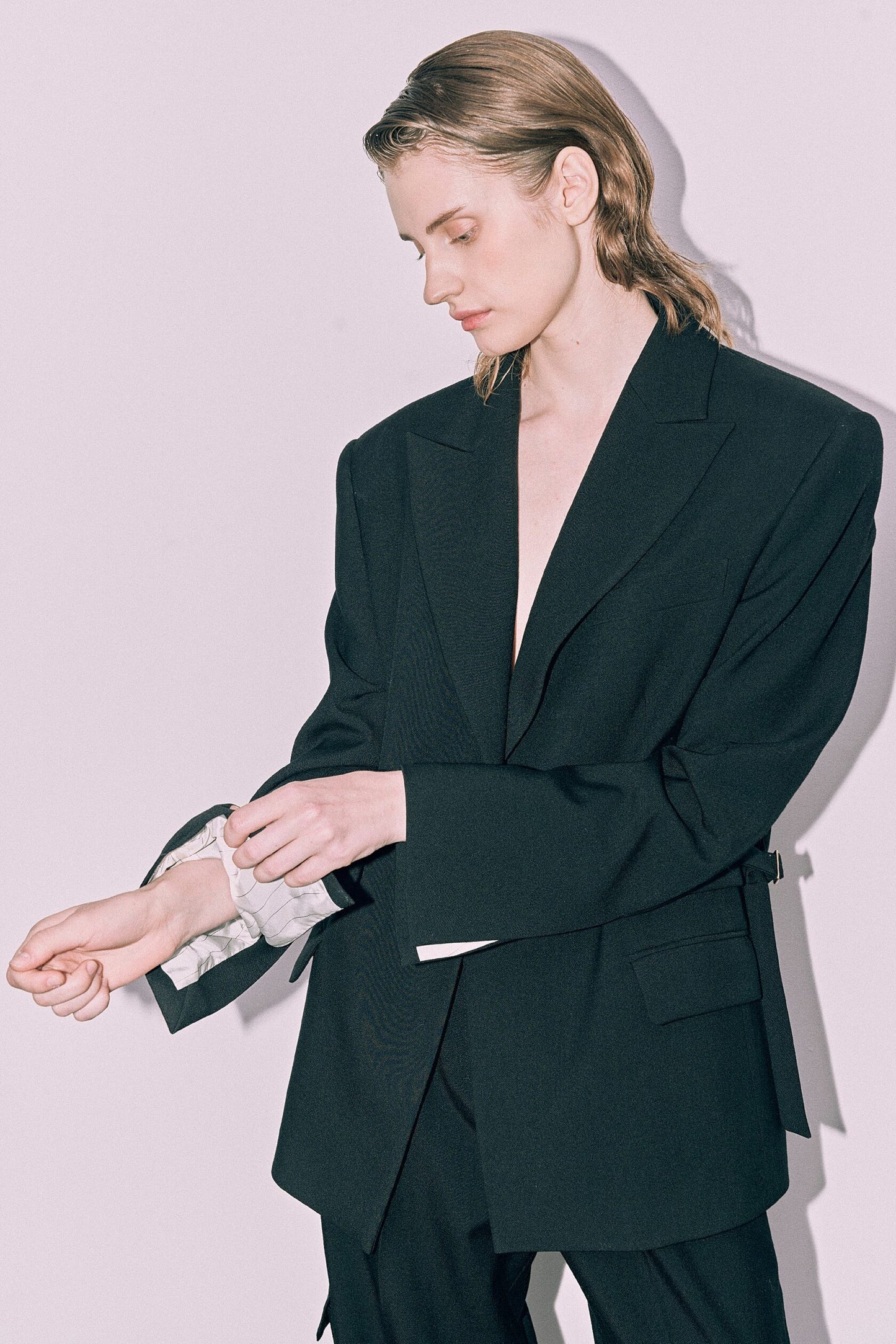 Black tailored blazer with carbines