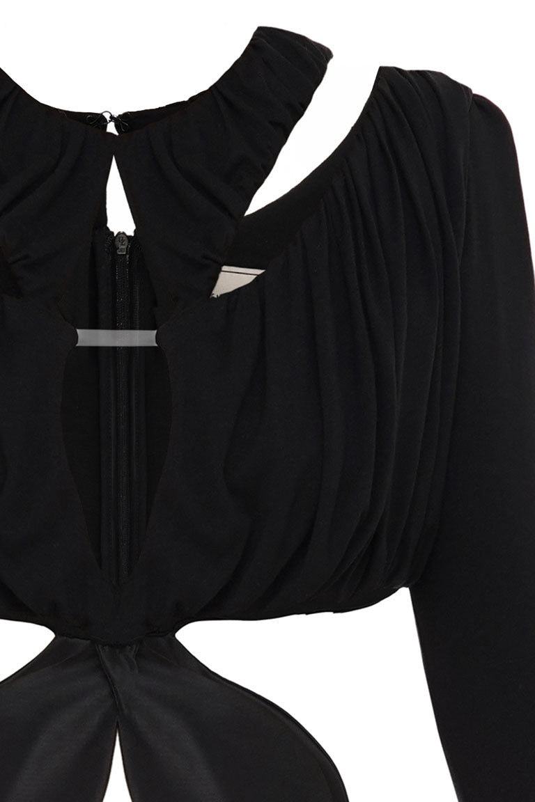 Black maxi dress with cutouts