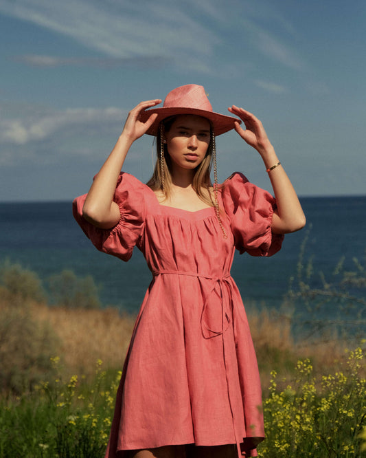 Linen mini dress