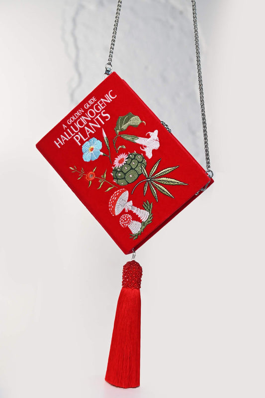 Embroidered clutch Hallucinogenic plant