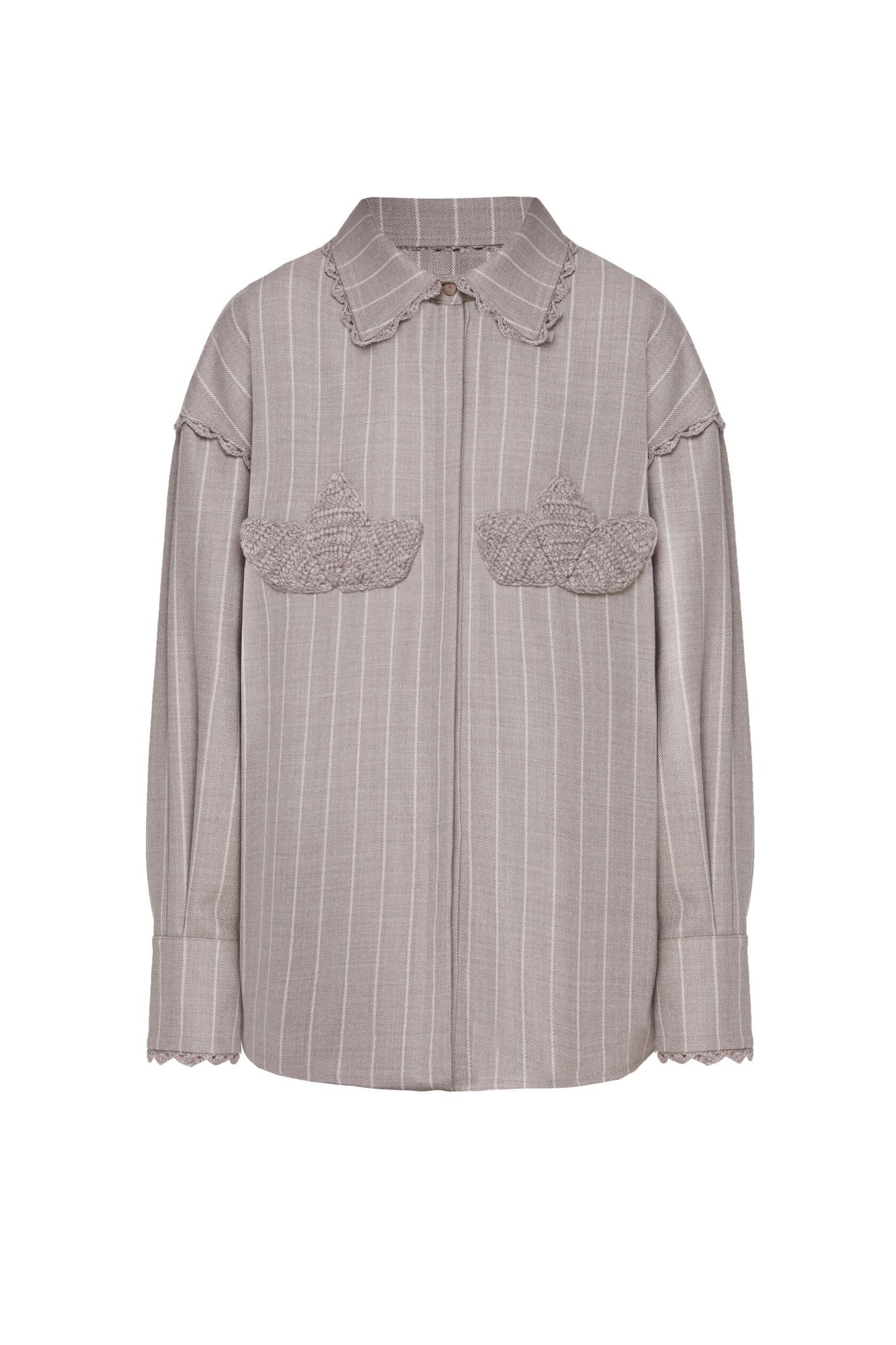 Macrame shirt in striped print
