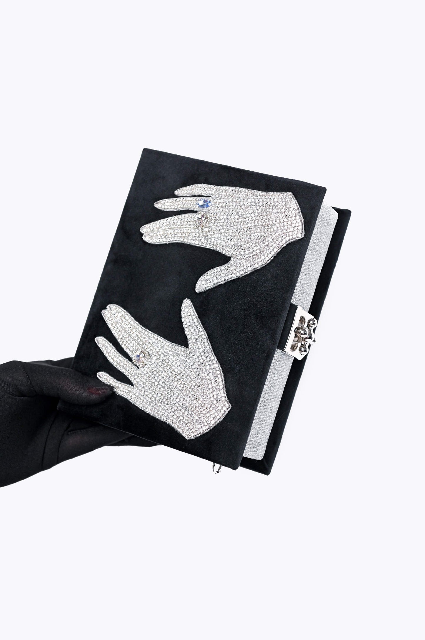 Embroidered clutch Hands