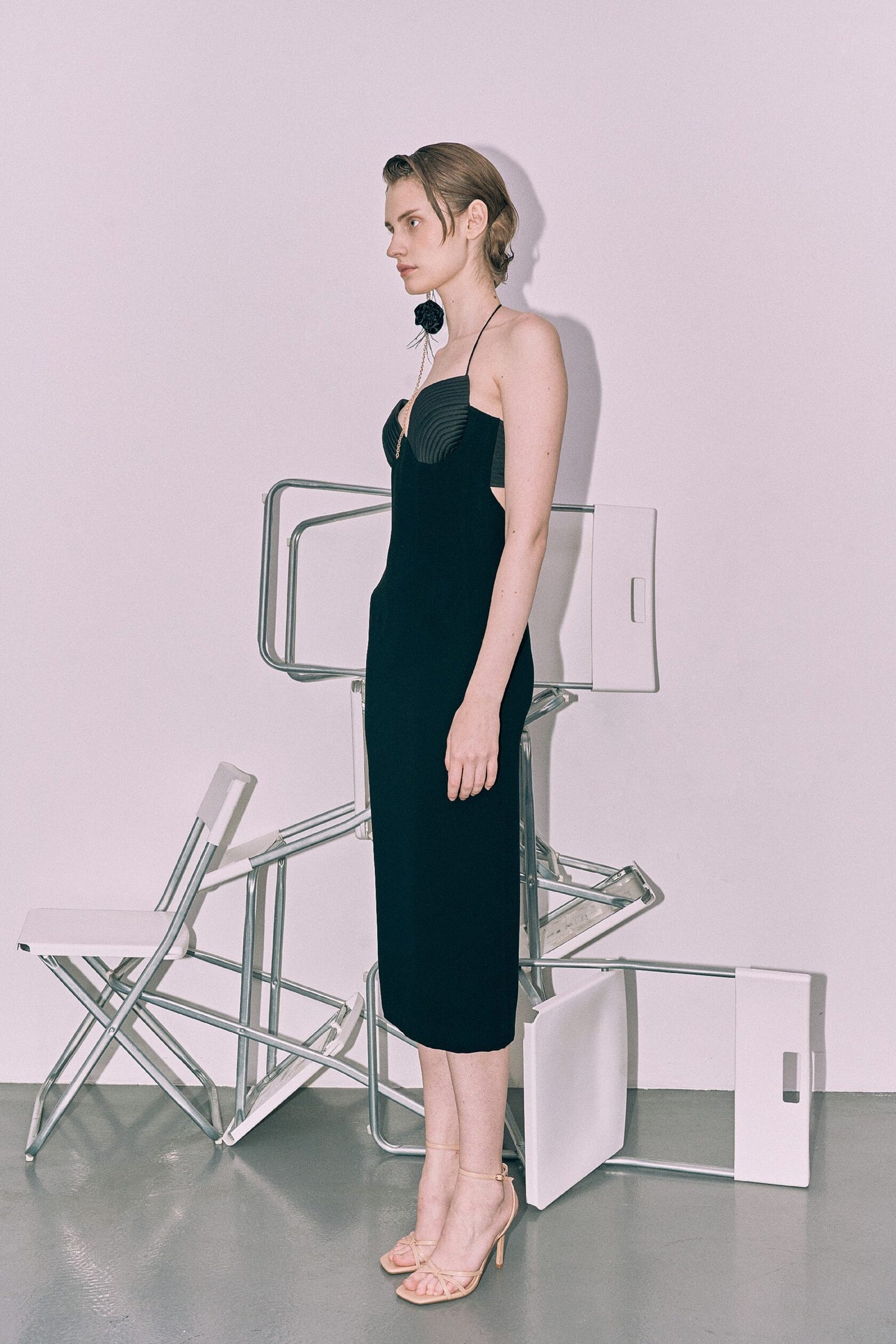 Bustier dress with a deep neckline