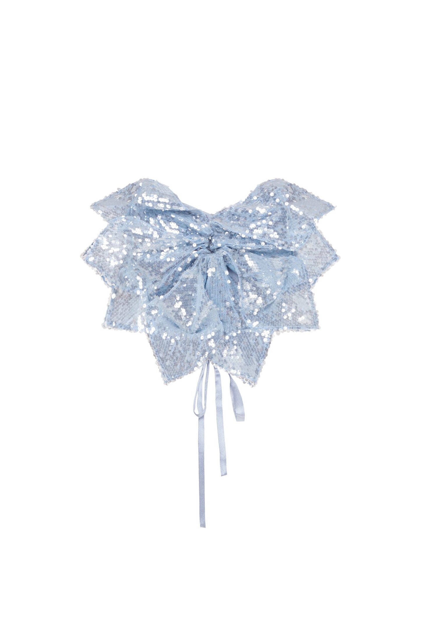 Sequin corset top in light blue