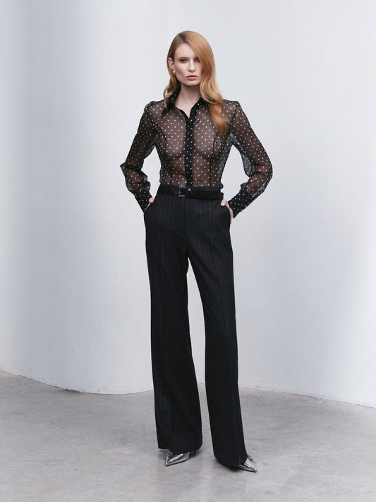 Striped trousers Navy