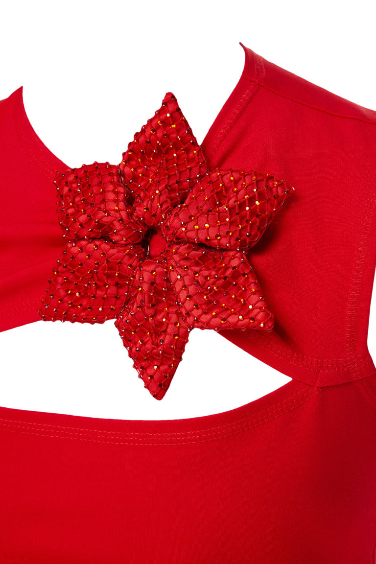 Red mini dress with cutouts