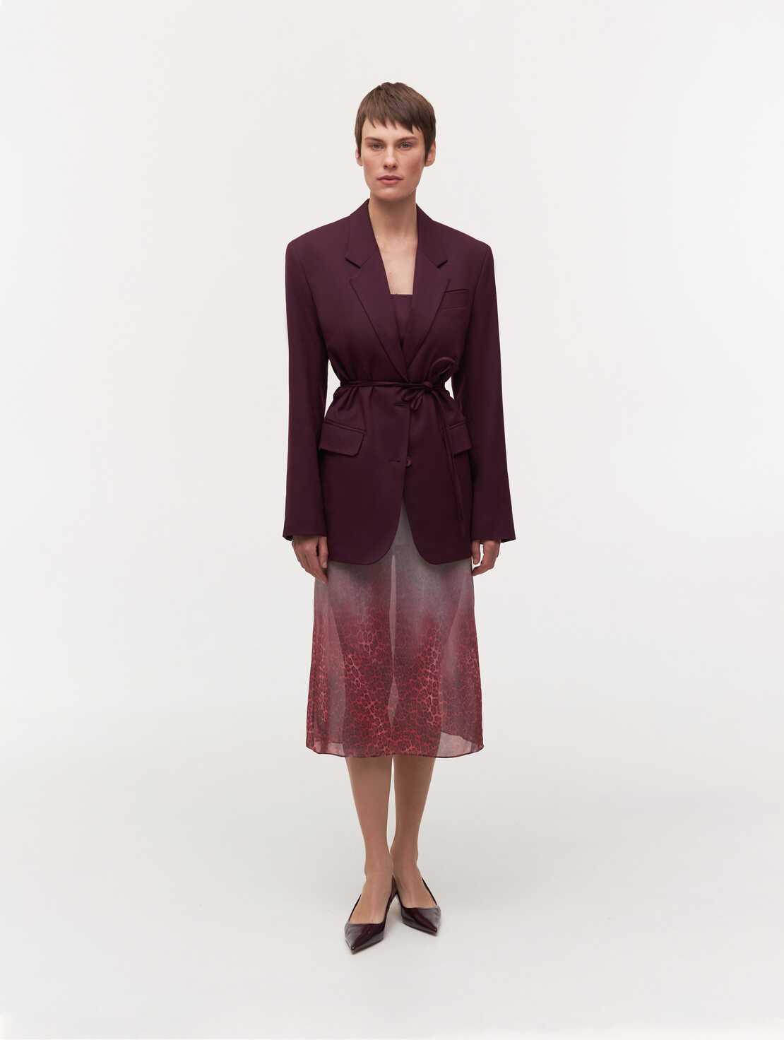 Oversize Bordo set with Alba skirt