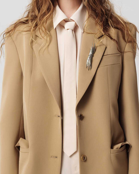 Oversized shirt Florence Beige-Cream with the tie