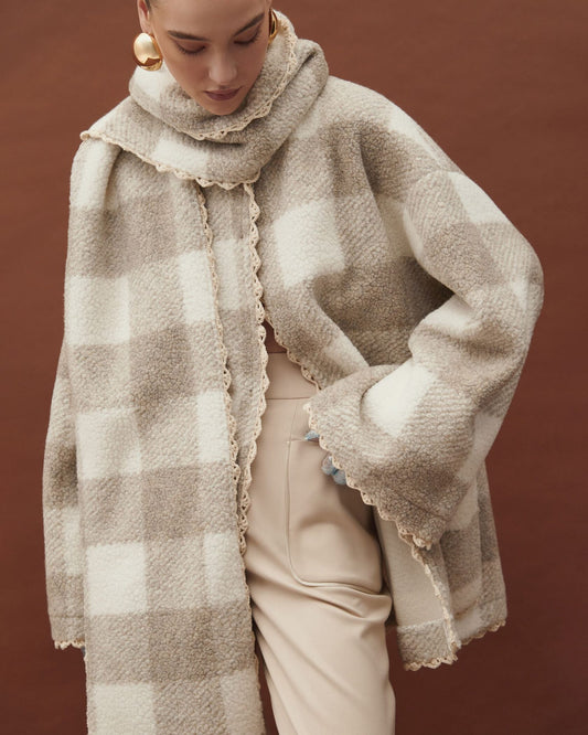 Coat in plaid print