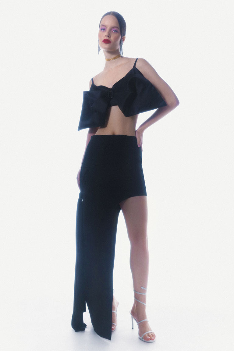 Black asymmetrical skirt