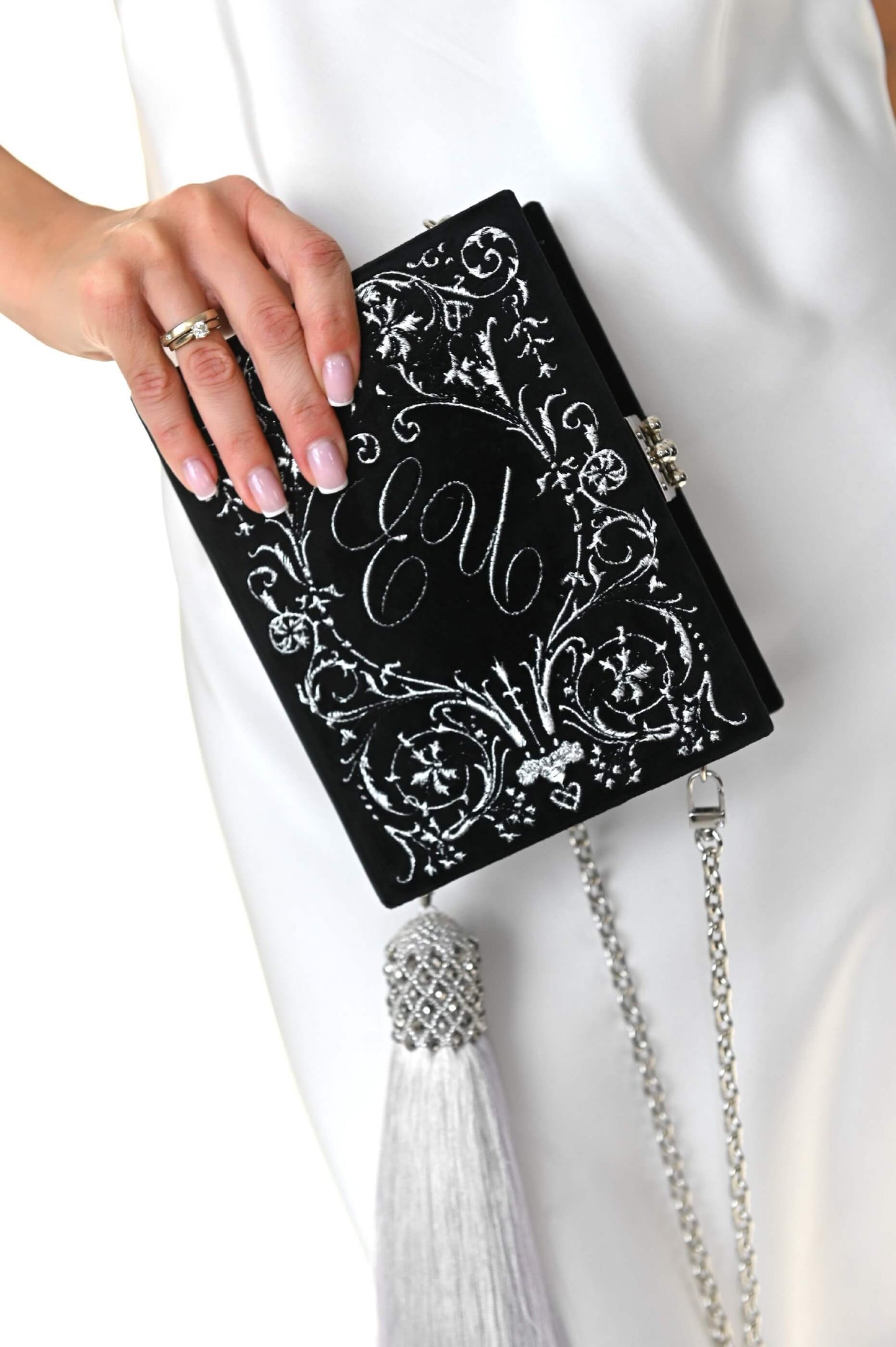 Embroidered clutch with your initials
