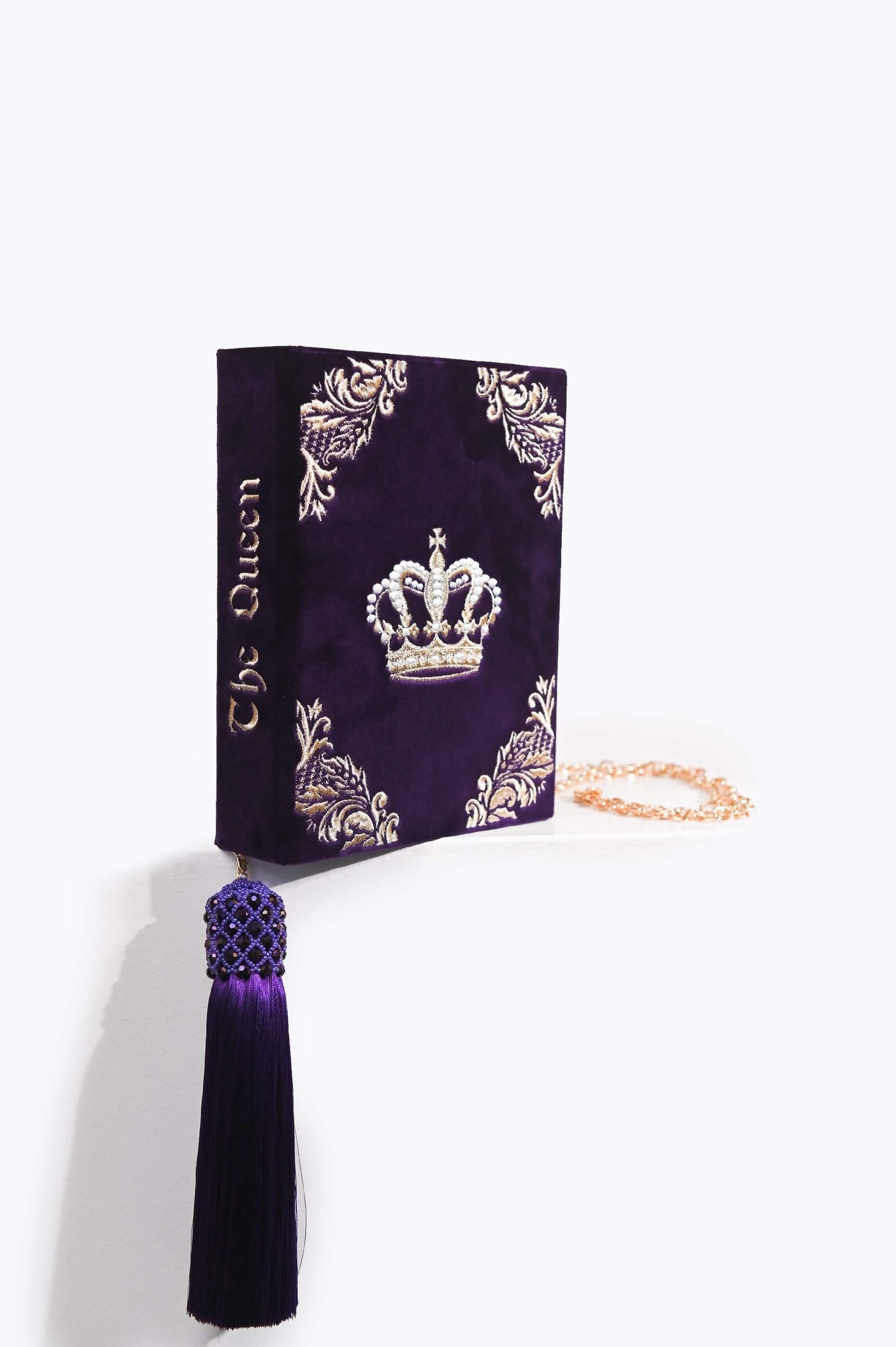Embroidered clutch Crown