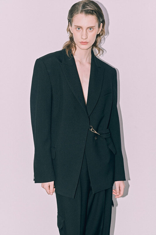 Black tailored blazer with carbines