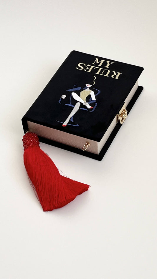 Embroidered clutch My life - my rules