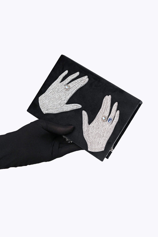 Embroidered clutch Hands