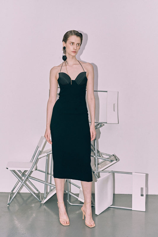 Bustier dress with a deep neckline