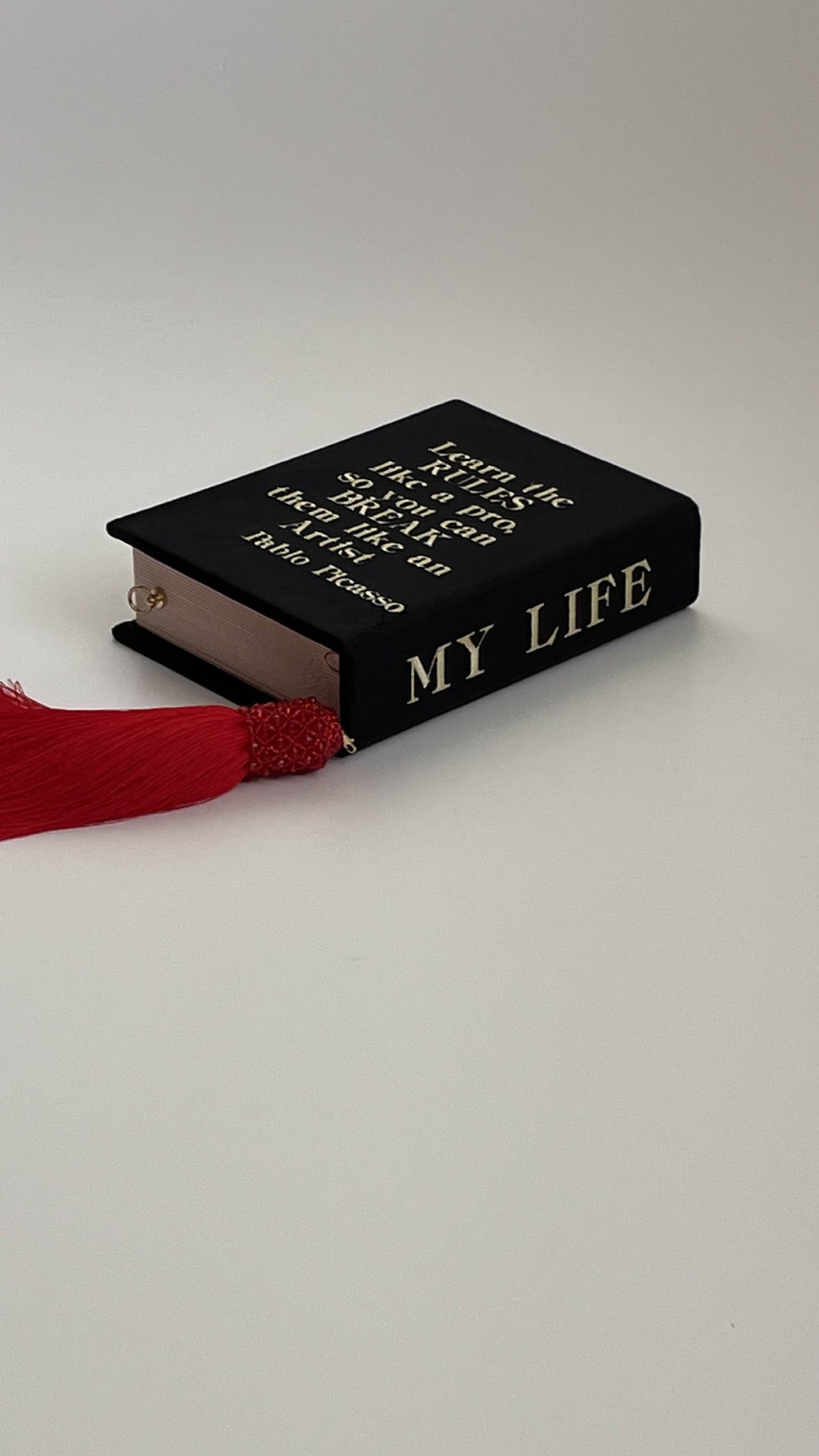 Embroidered clutch My life - my rules