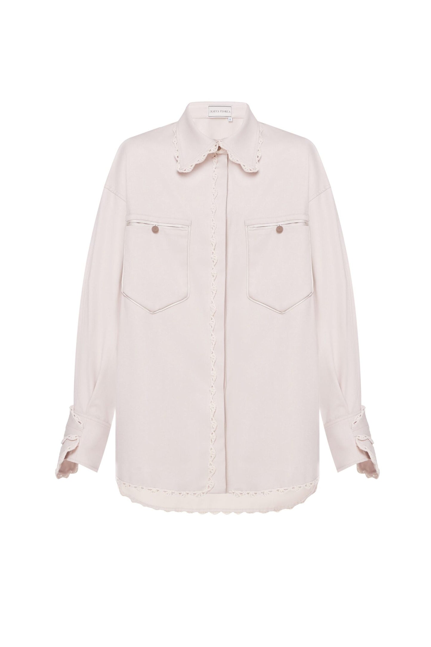 Macrame shirt in nude pink