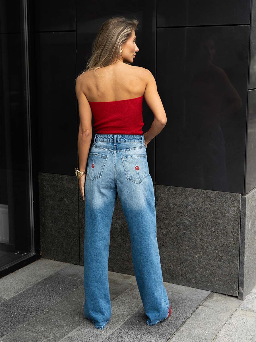 Blue palazzo jeans HEY GIRL