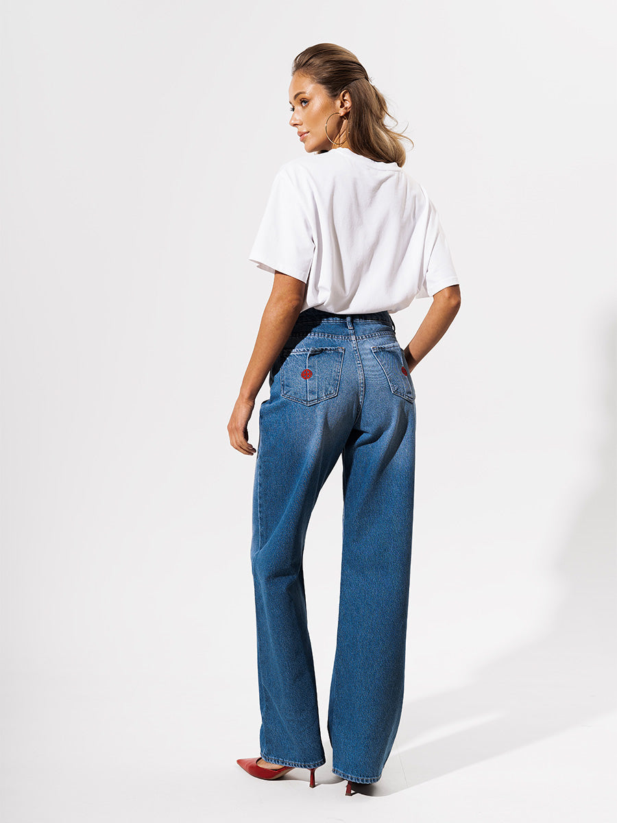 Blue palazzo jeans HEY GIRL