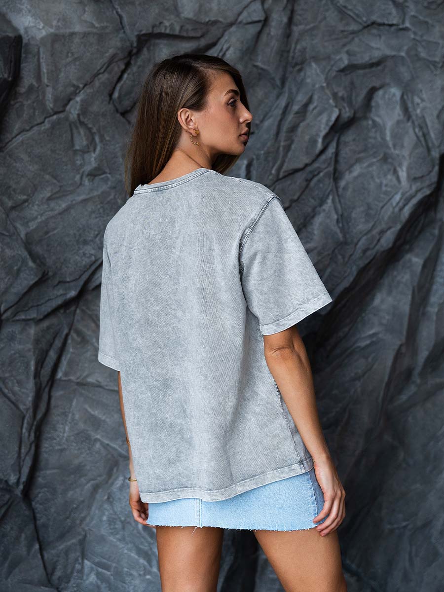 T-shirt boiled gray color with Dalmatian print