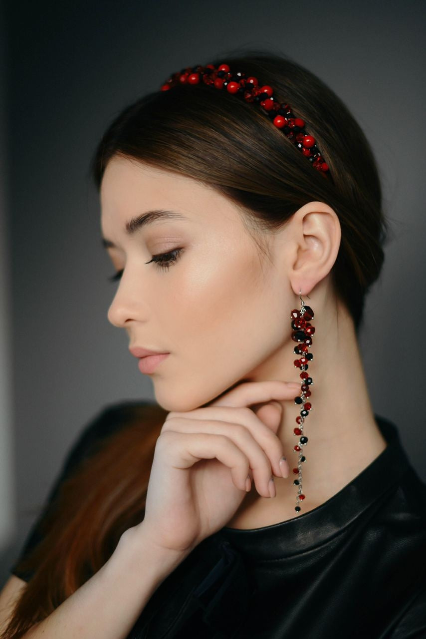 Long-8 cluster earrings